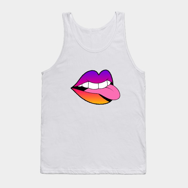 Rainbow Ombre Mouth Tank Top by KindlyHarlot